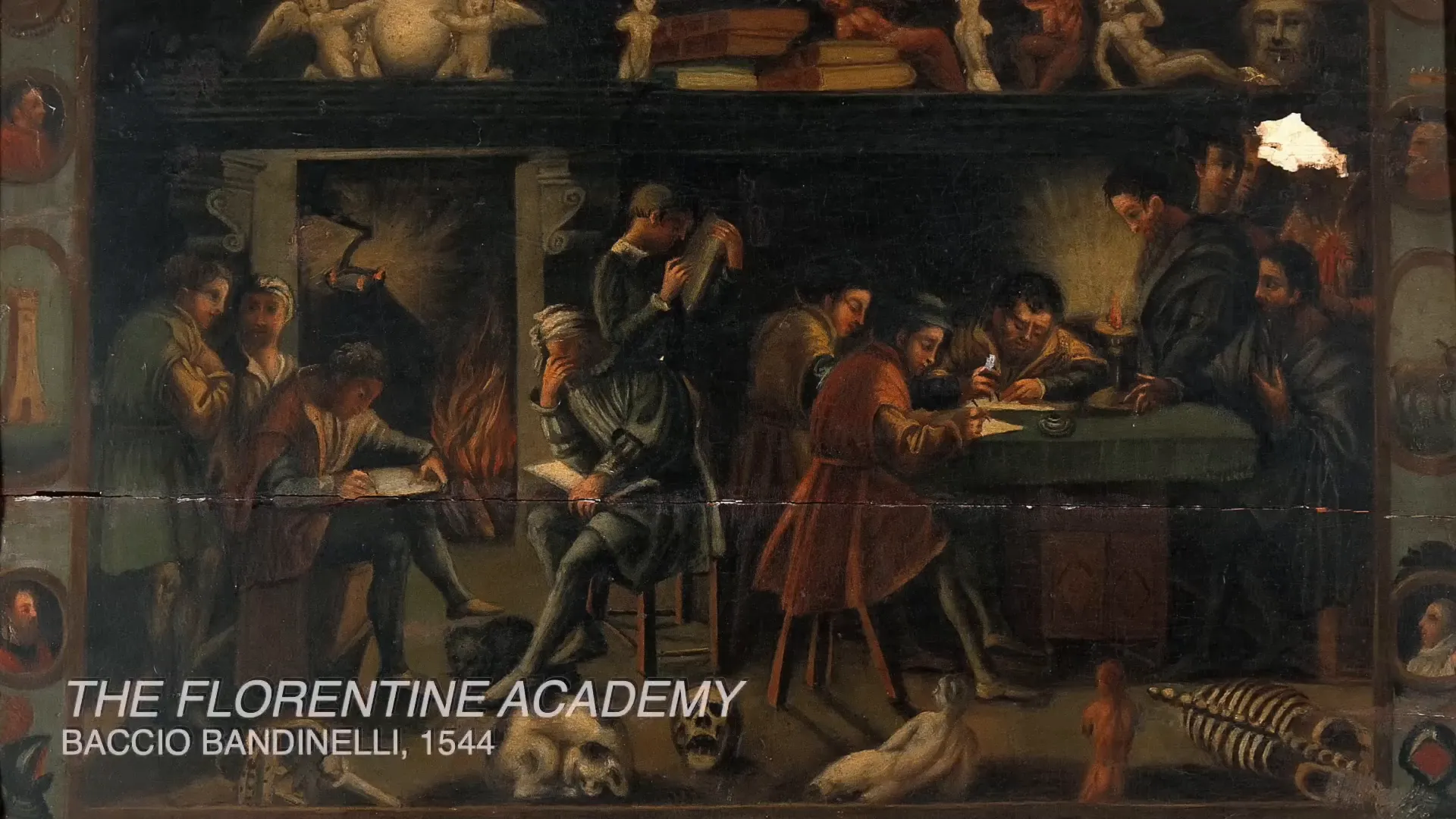 Leonardo's workshop with apprentices