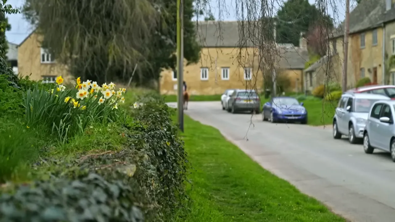 Narrow street near Mark Weston's home where police conducted inquiries