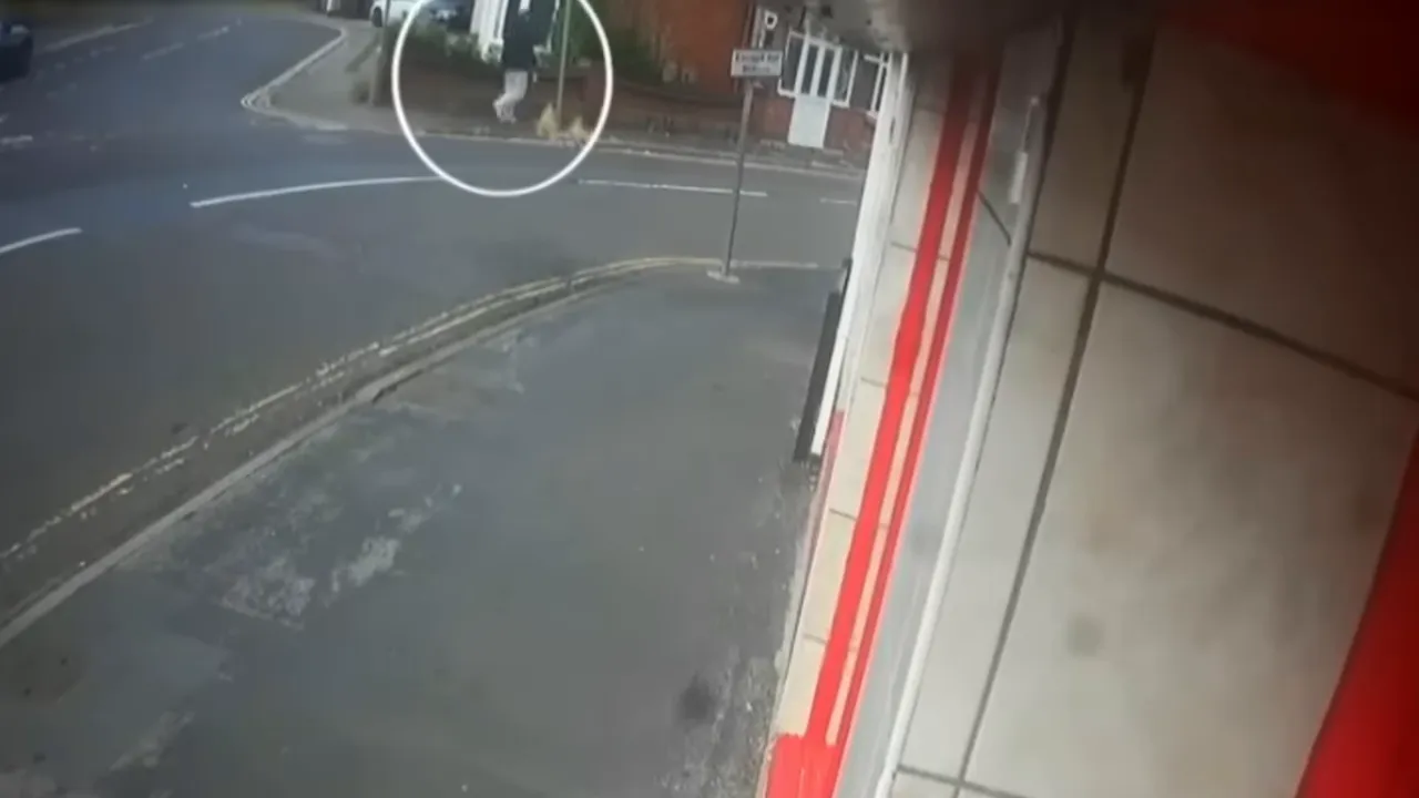 Kebab shop CCTV image capturing a man walking toward a terraced house