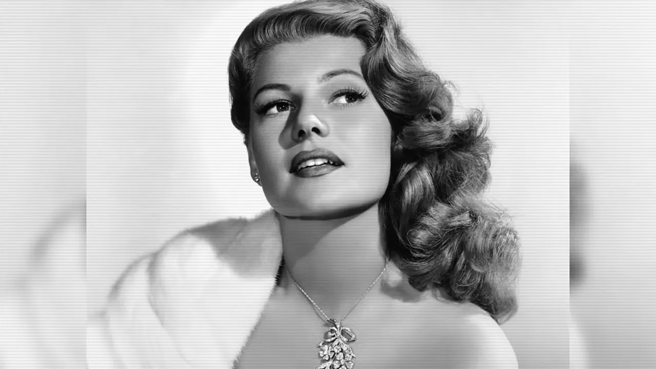 Rita Hayworth portrait, sultry Hollywood glamour