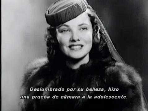 Gene Tierney during a Warner Brothers studio tour