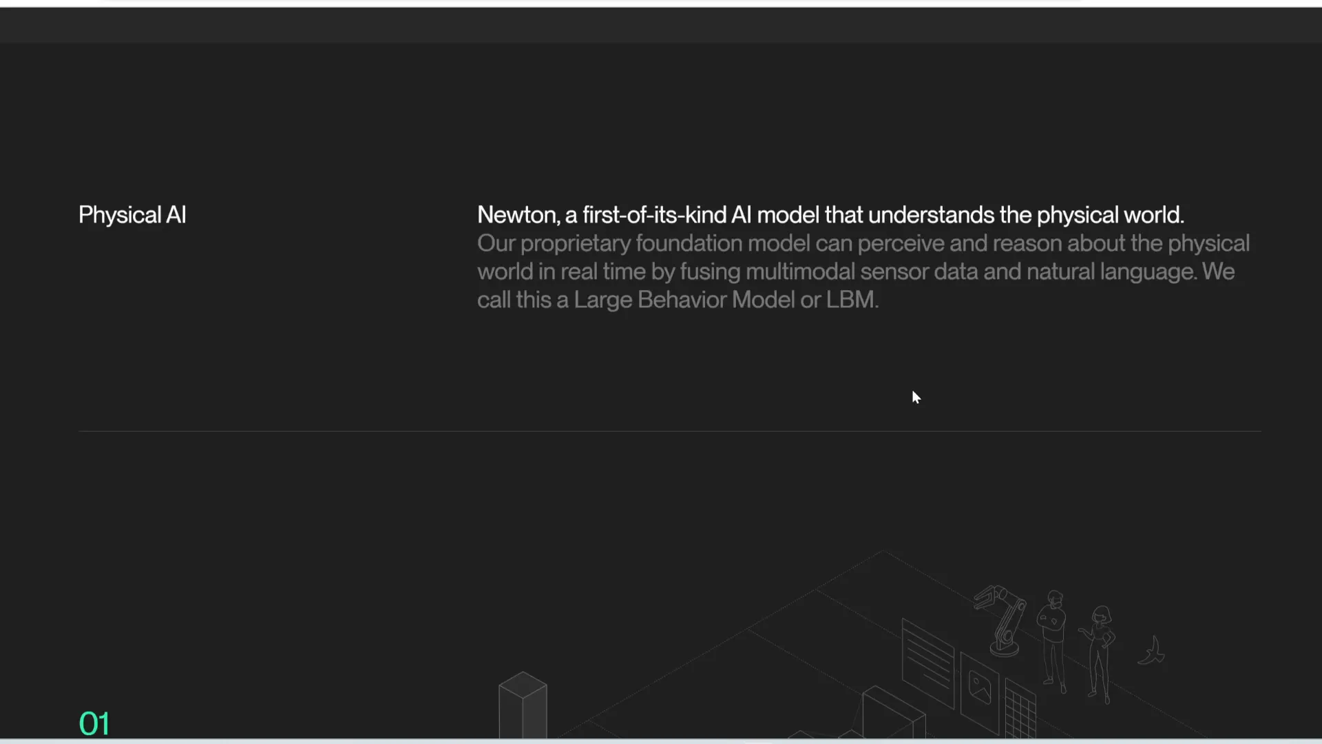 Screenshot of Newton AI model demonstration