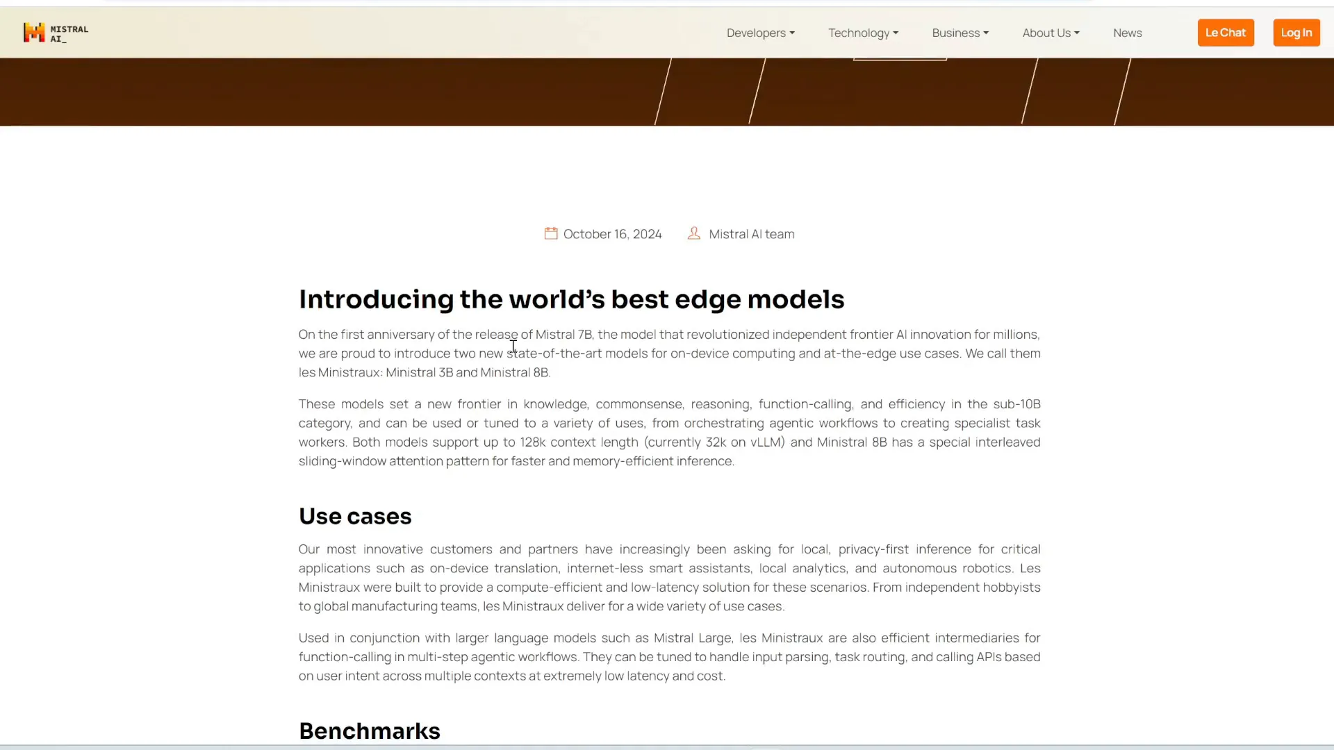 Overview of Mistral's language models