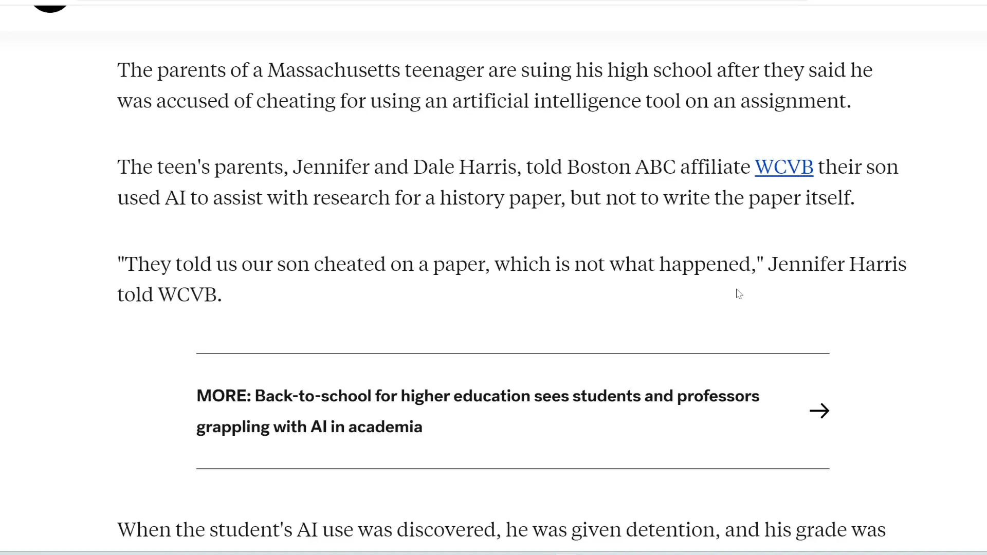 Screenshot of discussion about AI policies in education