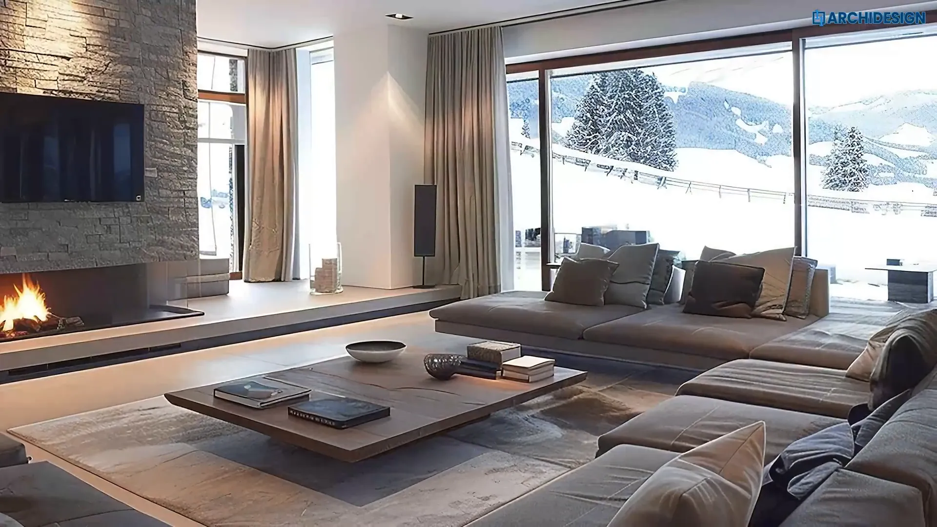 Modern technology integrated into living room design