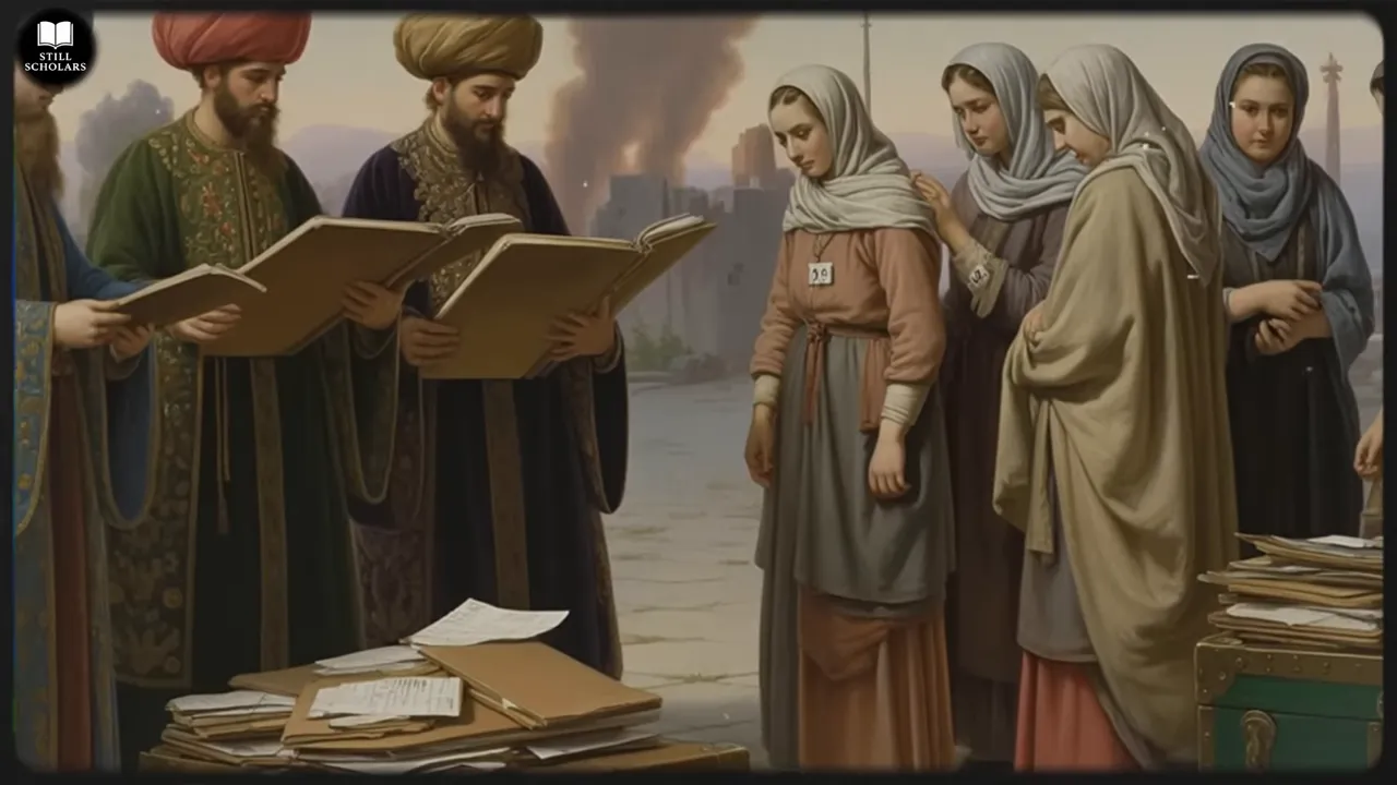 A ledger entry listing women categorized by age and estimated value