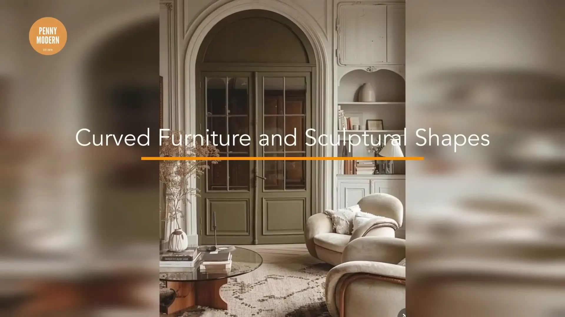 Curved furniture in a living room