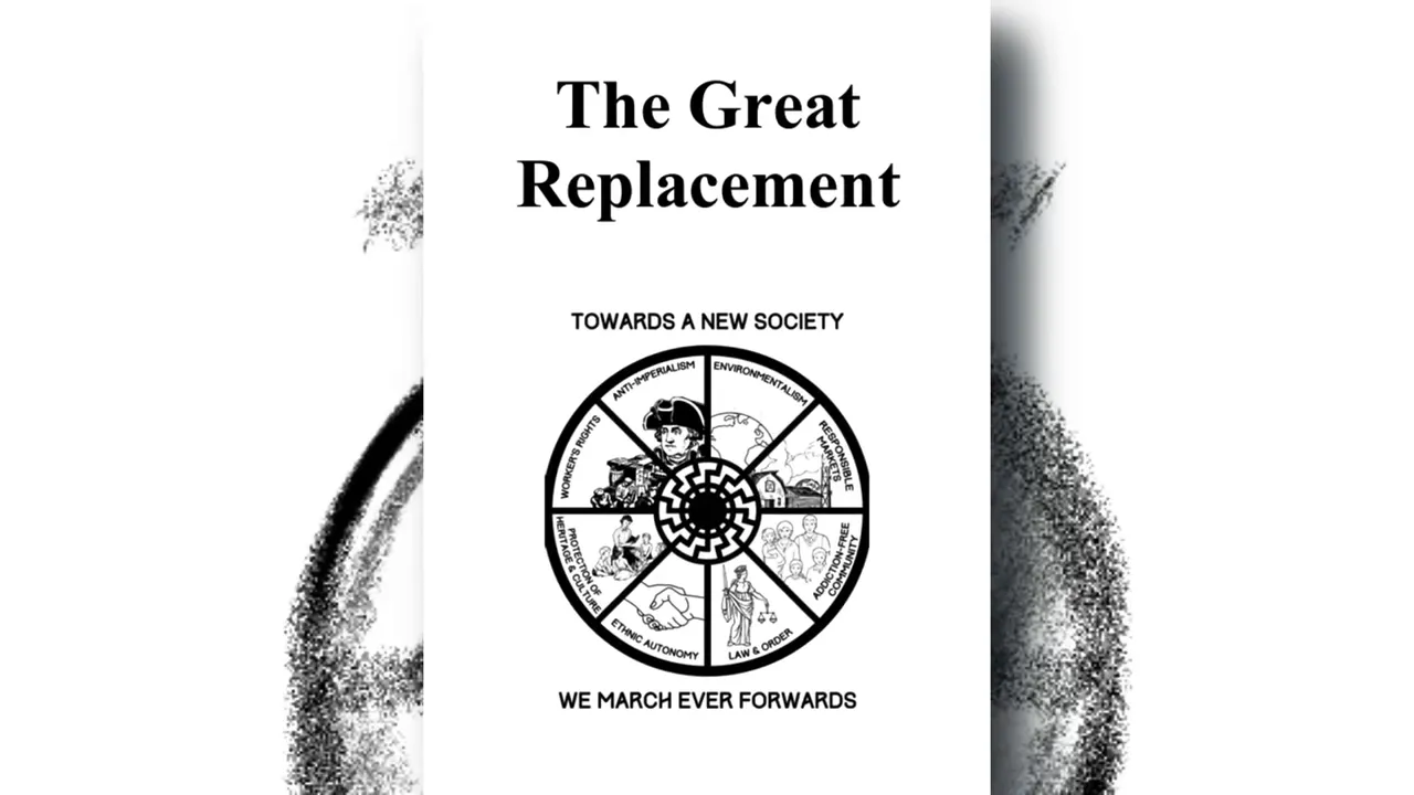 Screenshot representing the manifesto titled 'The Great Replacement'