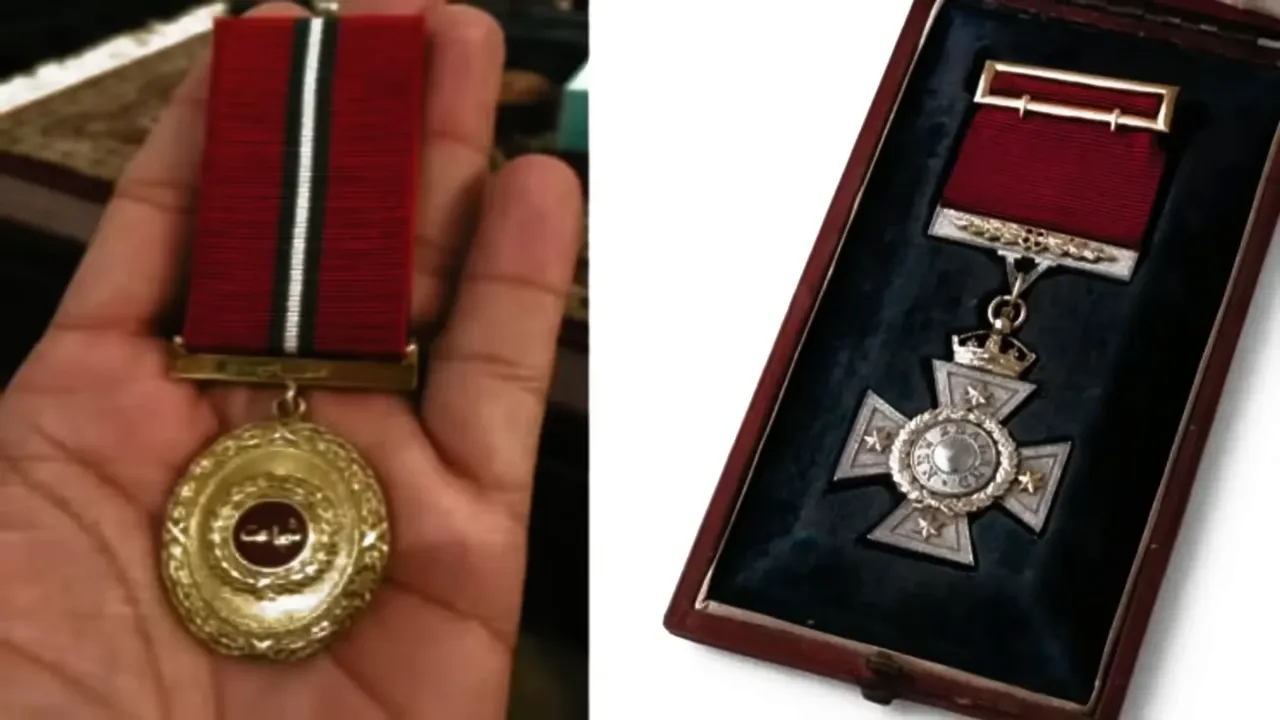 A symbolic image denoting the bravery awards given to those who resisted the attacker