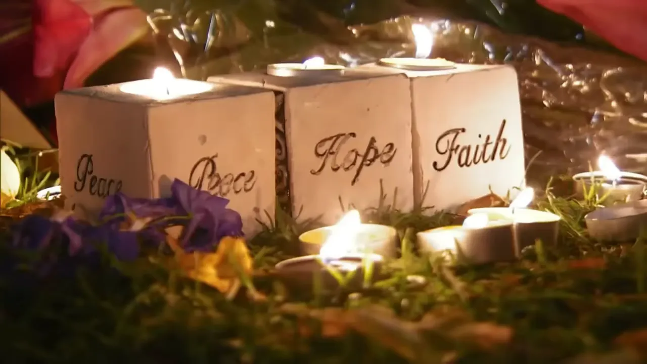 Community members and leaders at a memorial service
