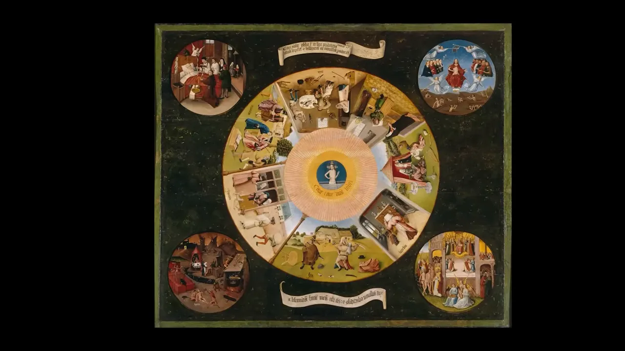 Hieronymus Bosch, The Seven Deadly Sins and the Four Last Things with the central Eye of God