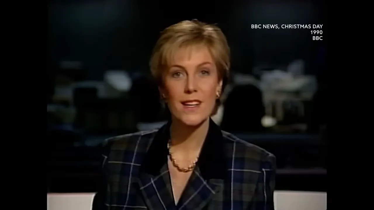 Jill Dando presenting a BBC news bulletin