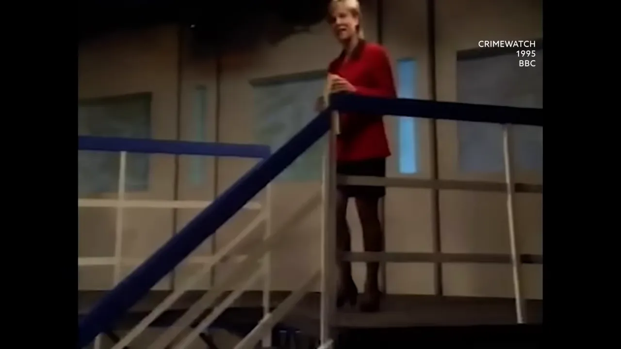 Jill Dando on Crimewatch set