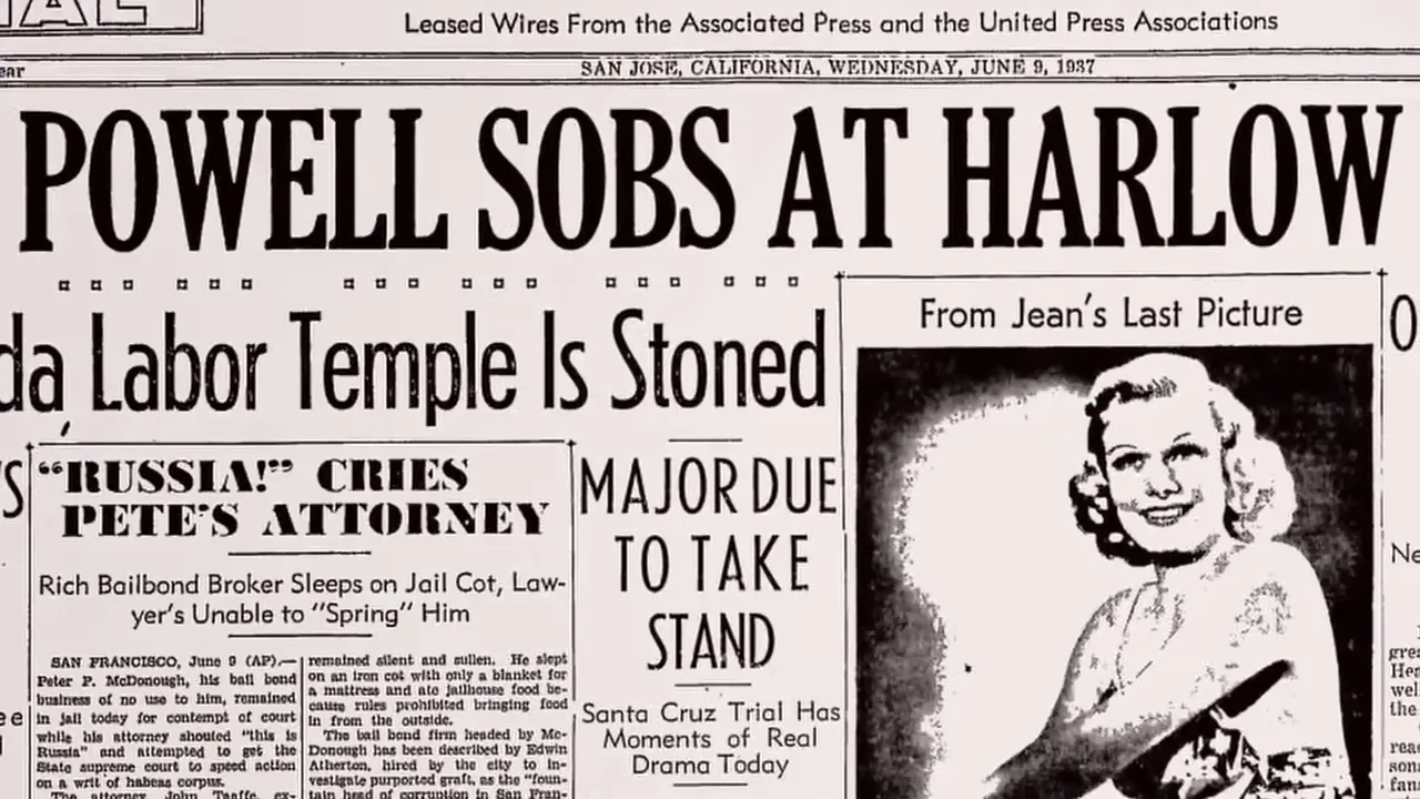 Hollywood mourning Jean Harlow
