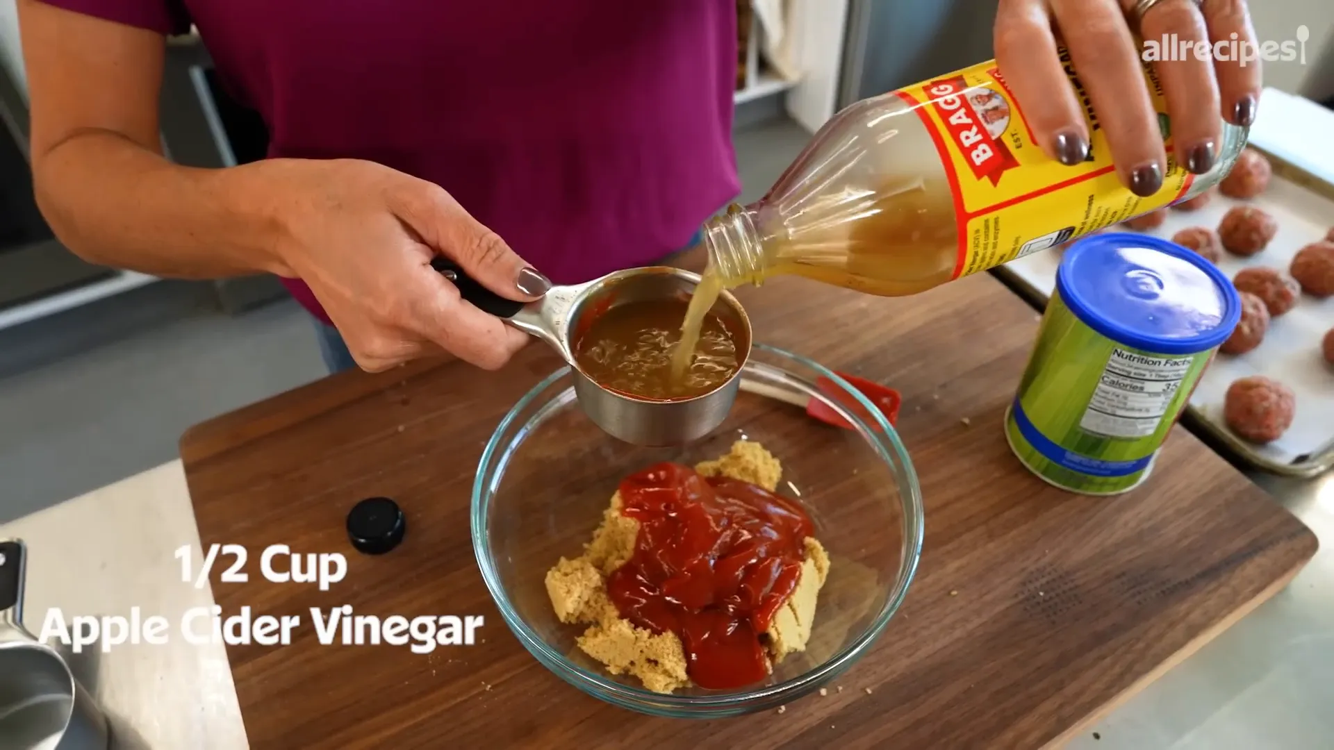 Preparing sweet and sour sauce ingredients