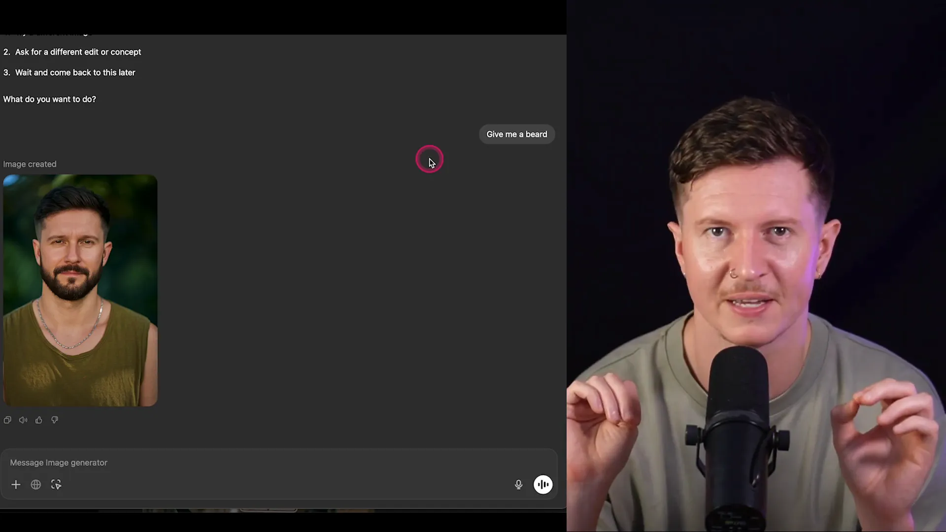 Conversational editing interface