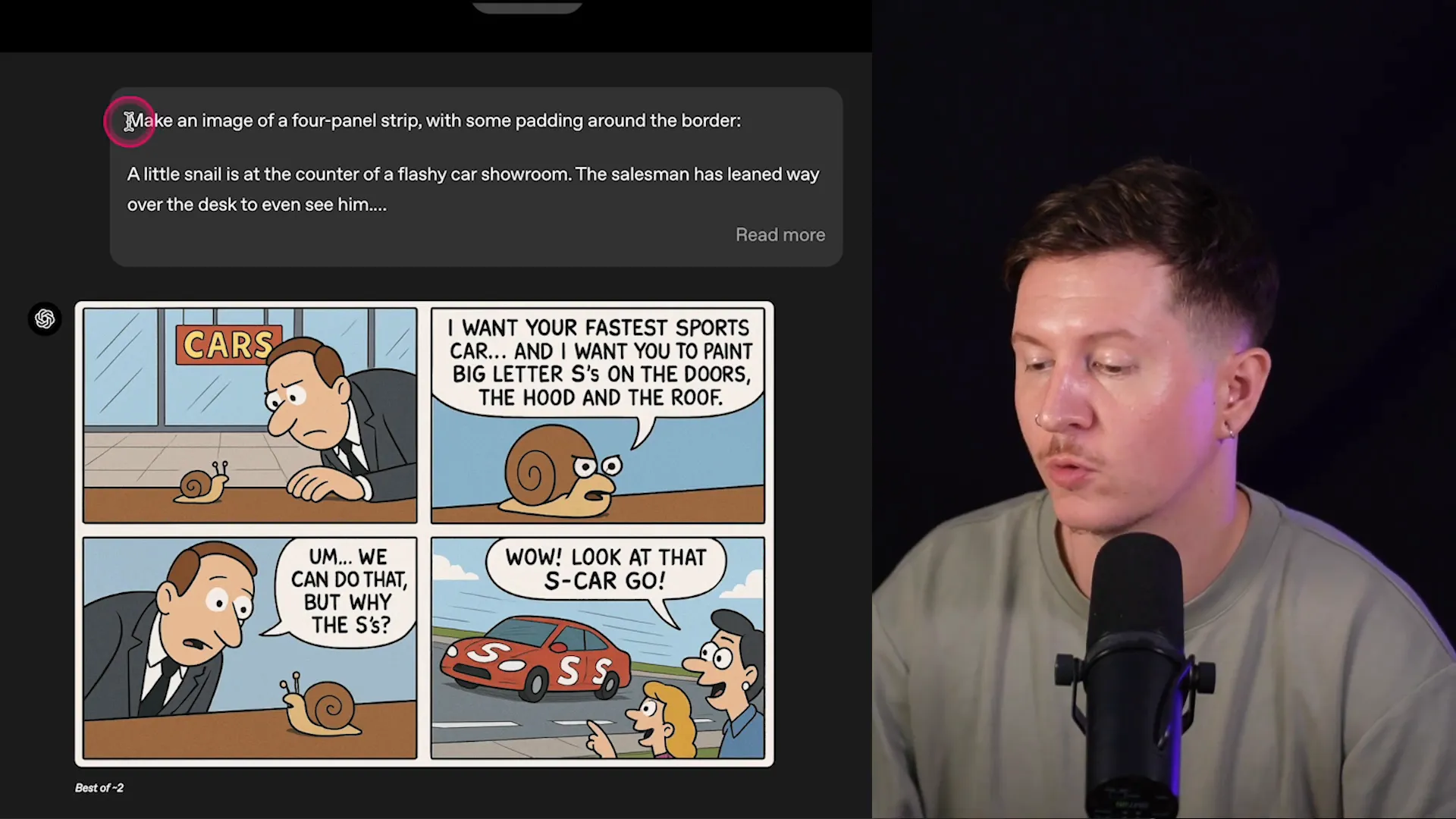Comic strip example featuring the author