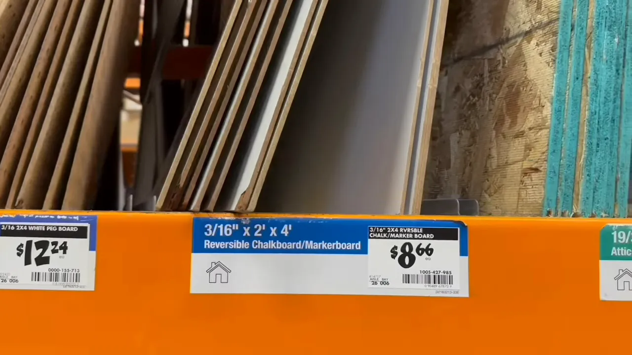 Store shelf showing 3/16