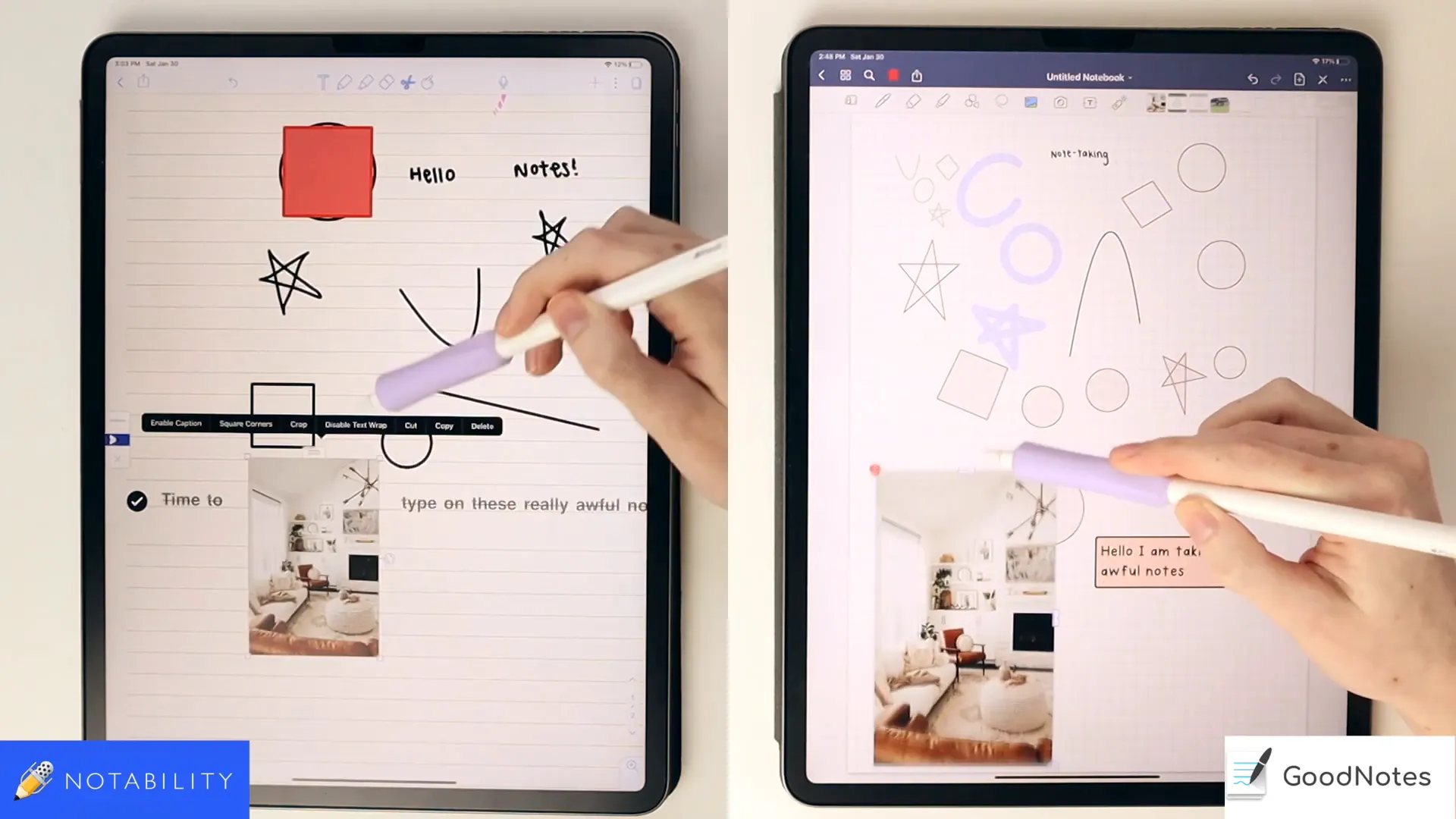 Sticky notes feature in Notability