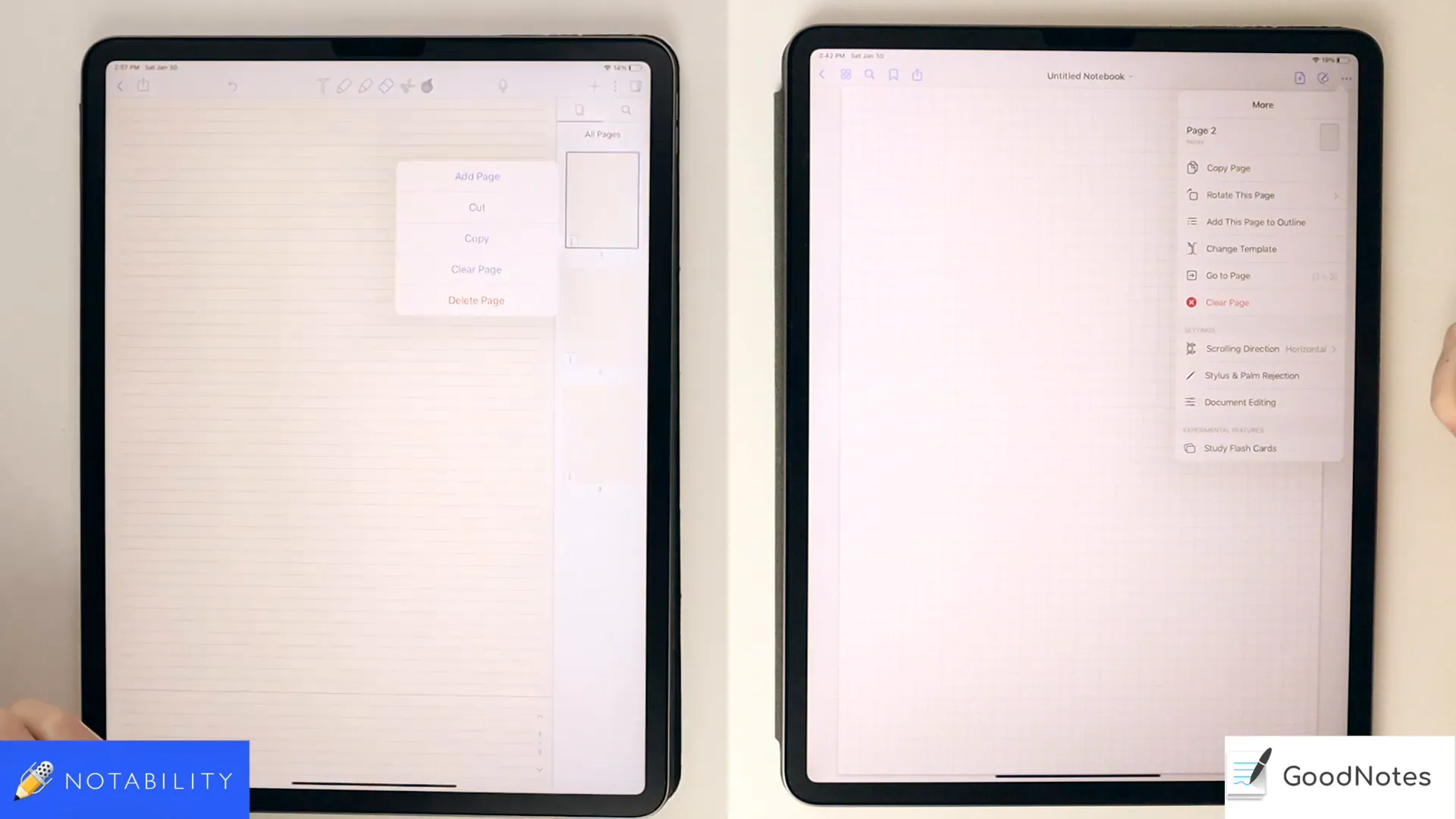 Notability page view options