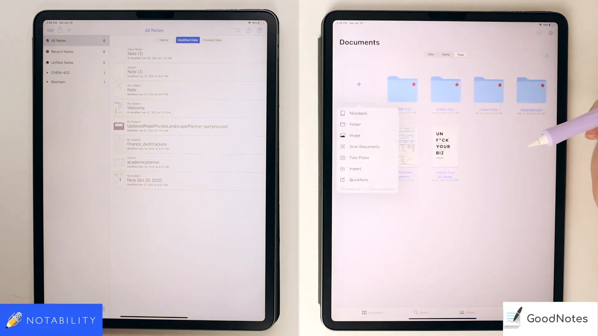 Creating a new notebook in GoodNotes