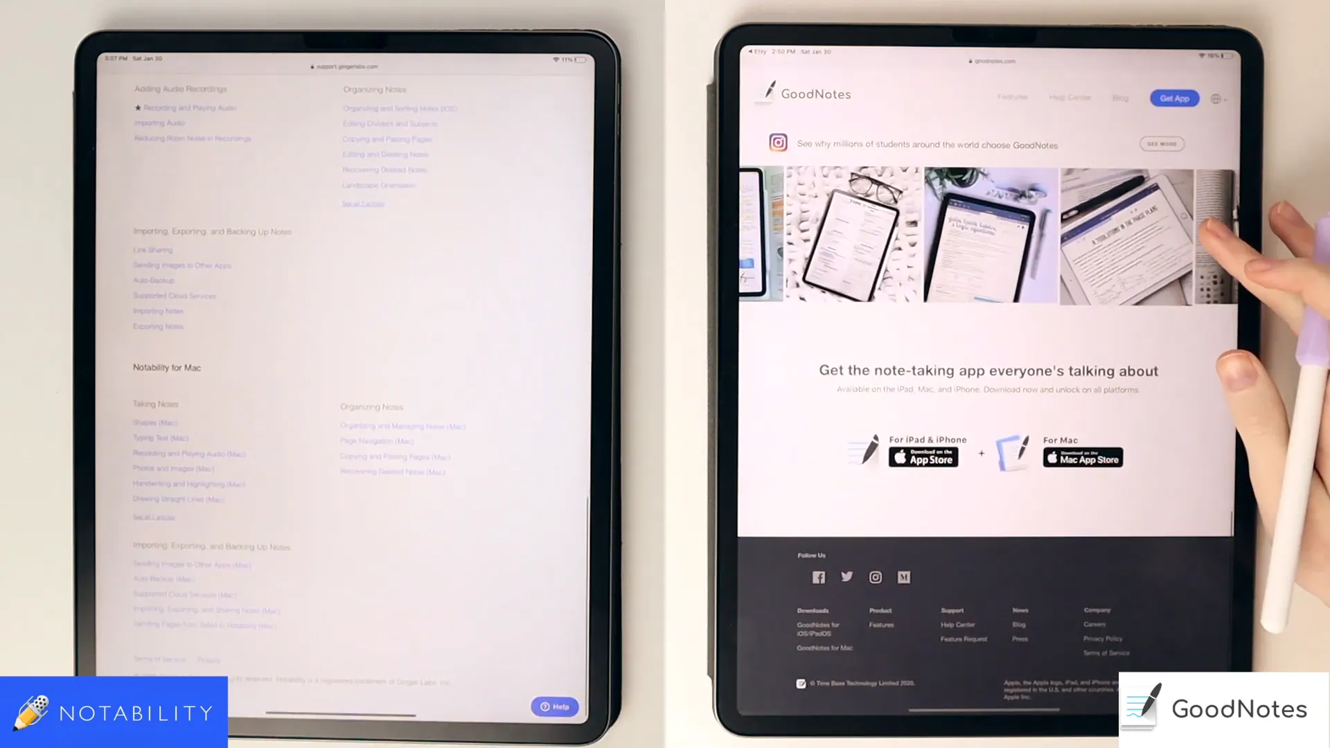 Pricing comparison between Notability and GoodNotes