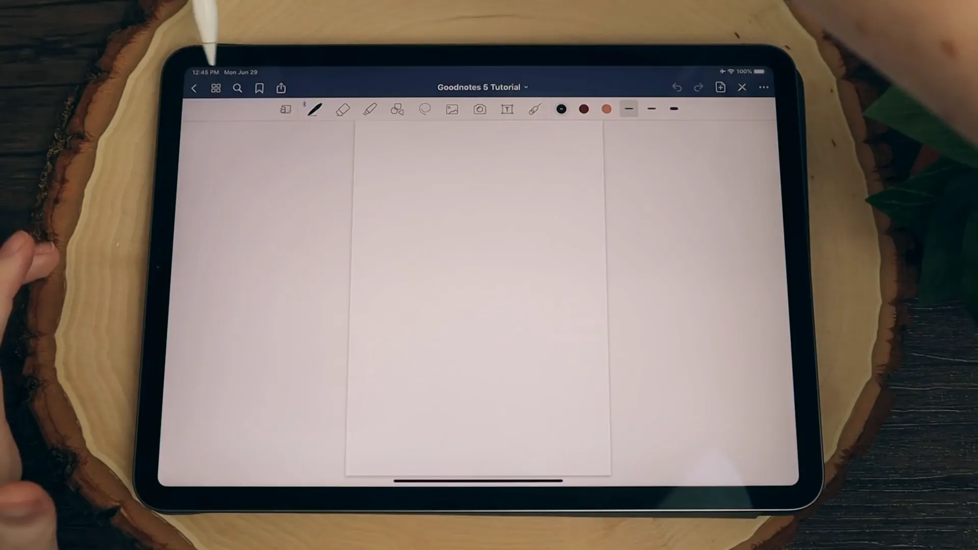 Toolbar in GoodNotes 5