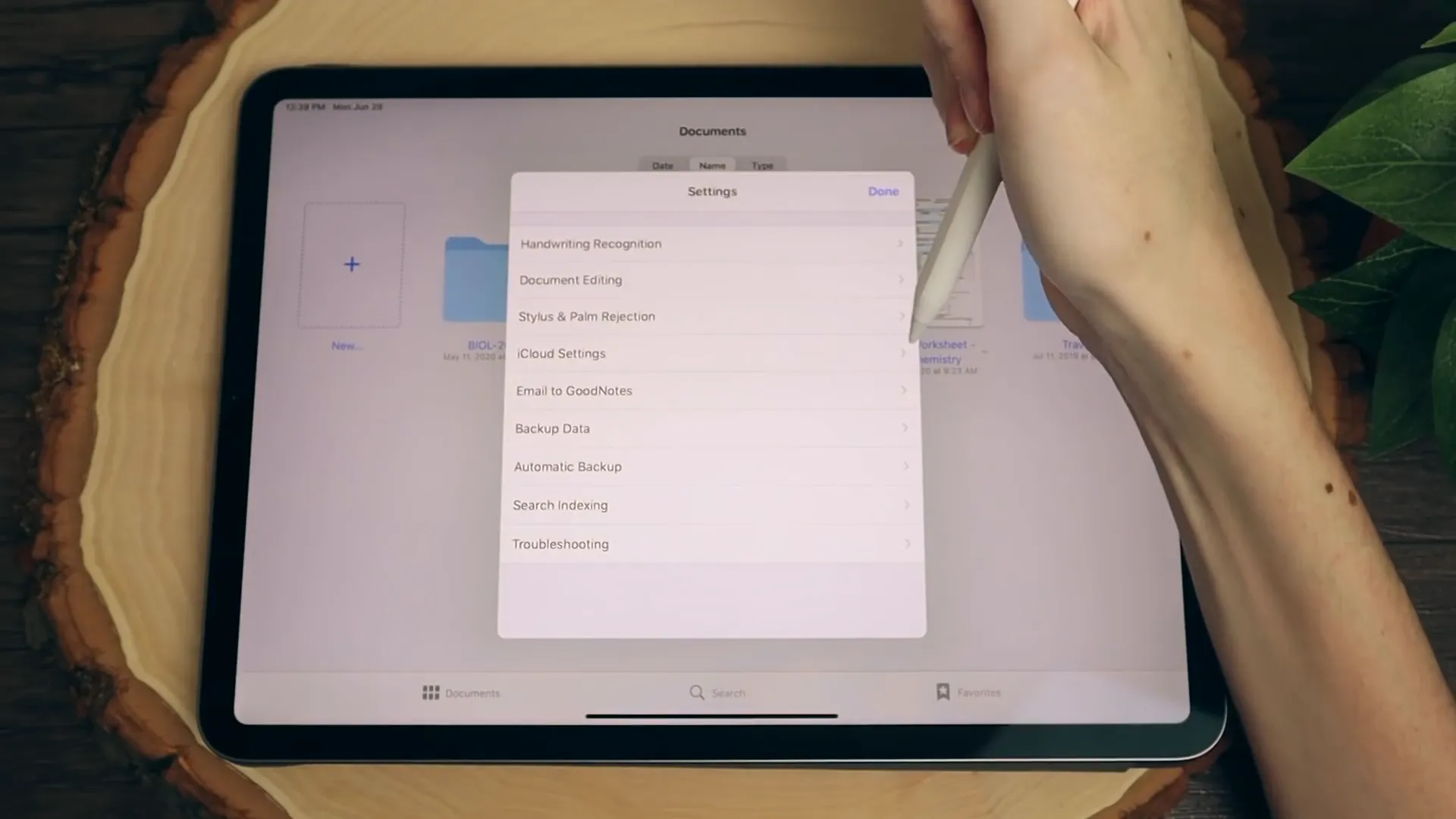 iCloud syncing settings in GoodNotes 5