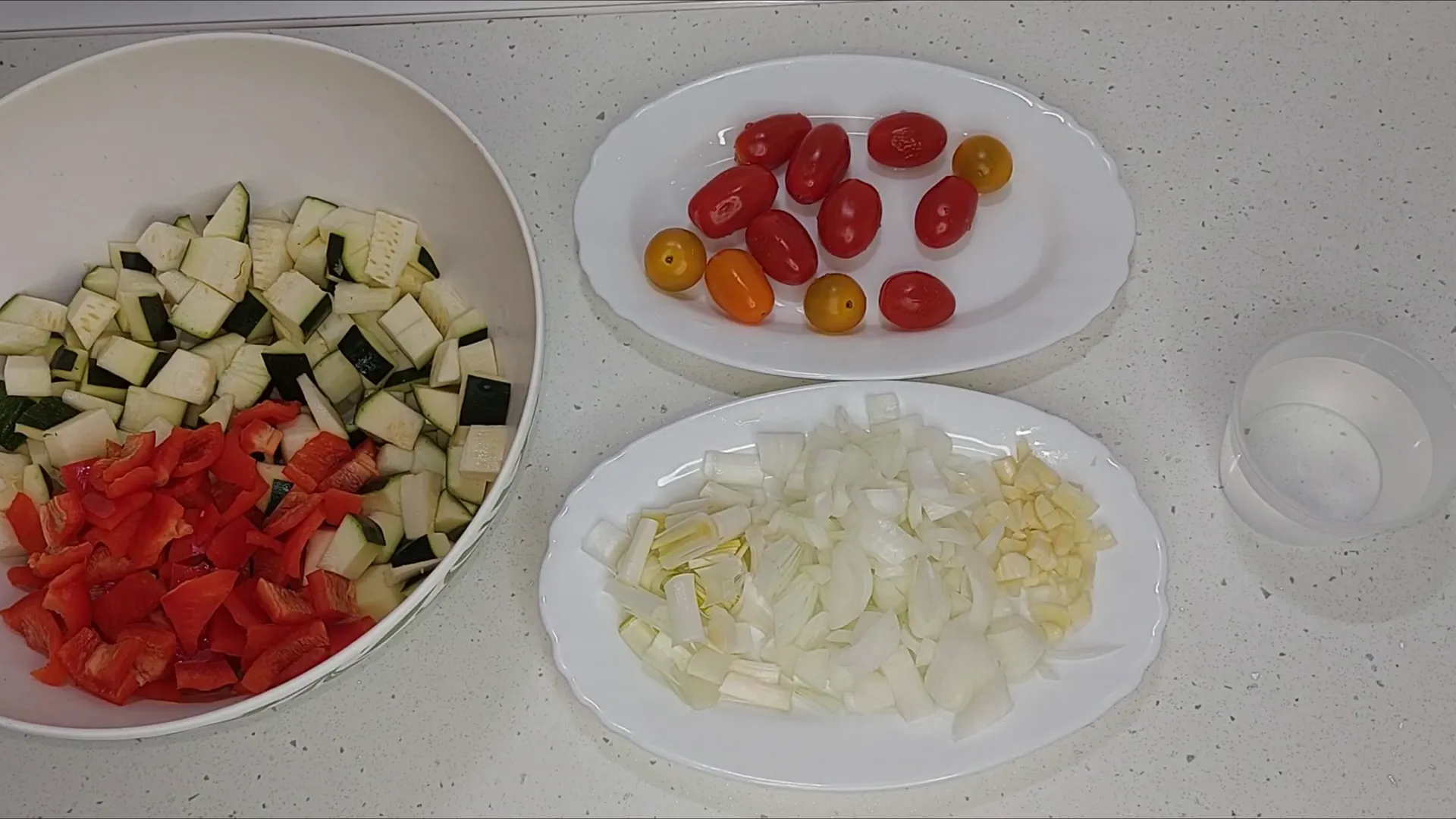 Ingredientes para la bandeja de verduras