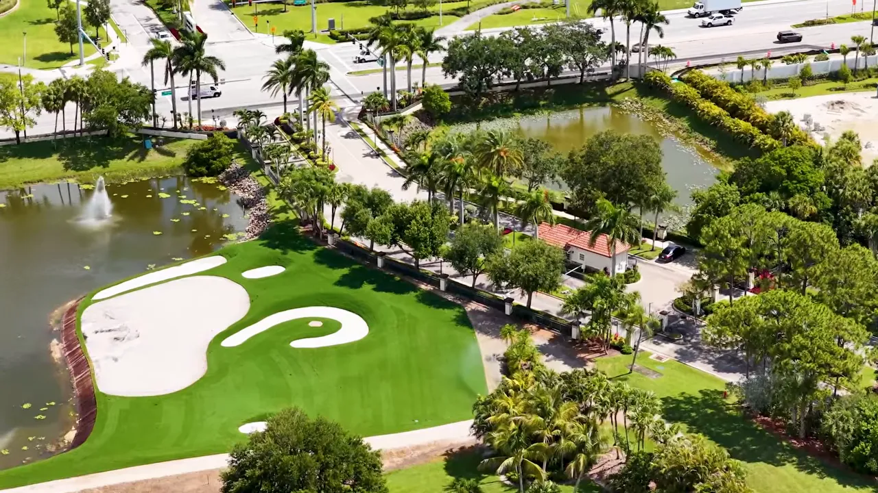 Aerial views of golf course