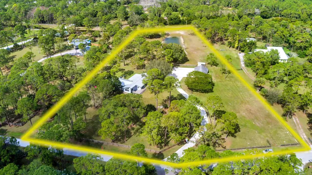 Aerial view of Caloosa acreage