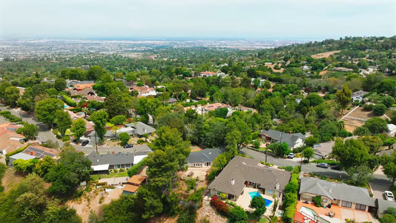 aerial view Palos Verdes neighborhood