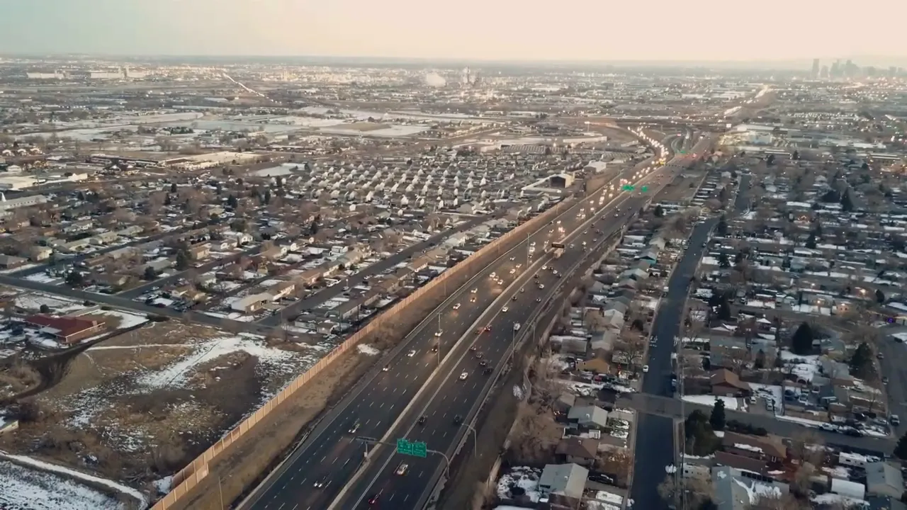 Aerial view Denver CO
