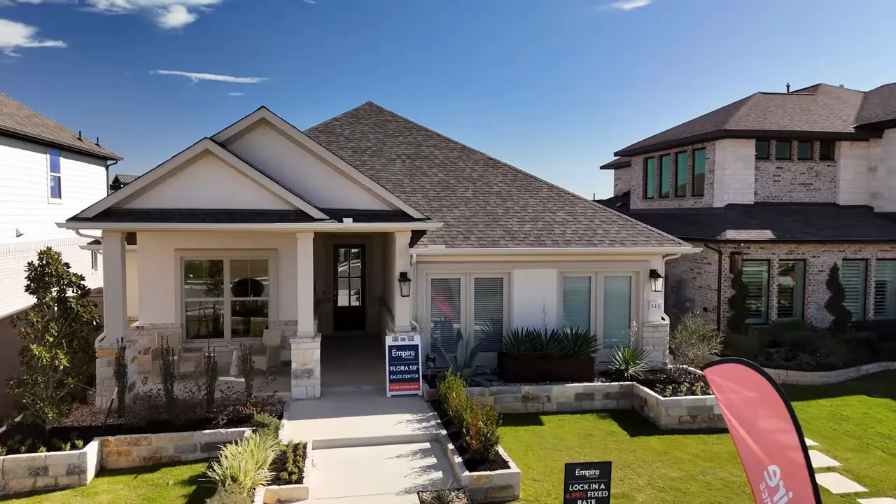New construction homes with on screen text reading under 250000