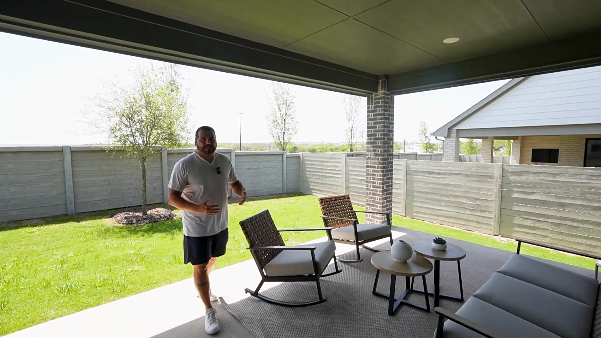 Covered patio for outdoor living