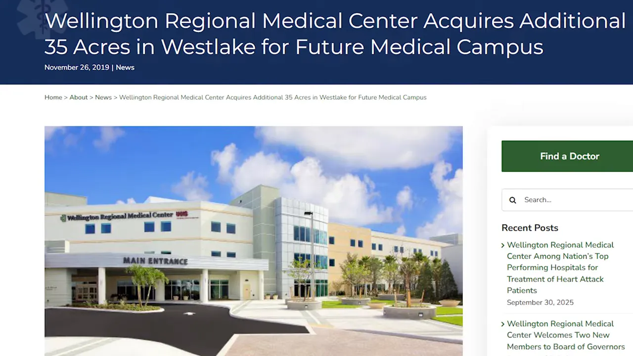 Wellington Regional Medical Center future medical campus announcement