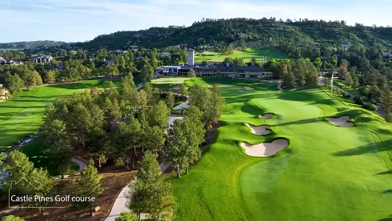 Aerial view of Castle Pines golf course