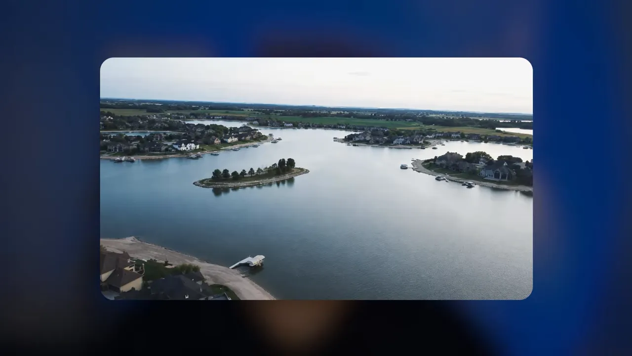 Aerial view of lake communities near Waterloo