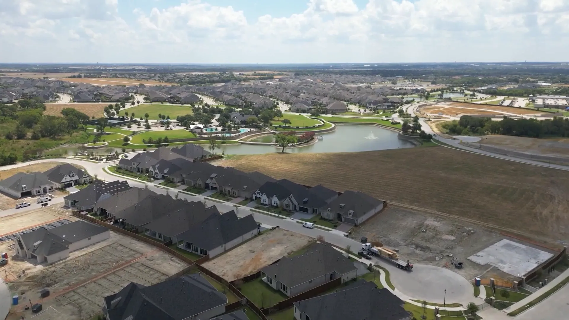 Neighborhood map showing different builders' lot ownership