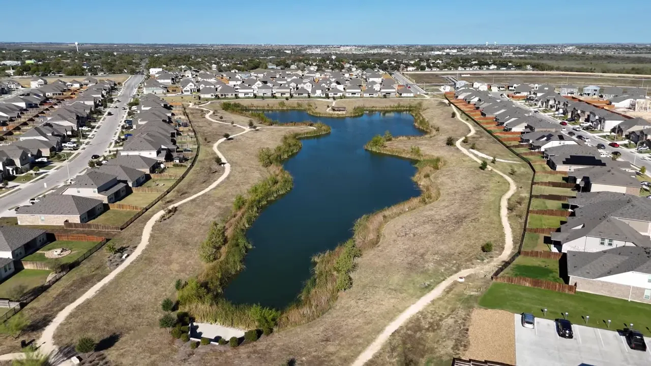 Walking trails and pond in Lagos community