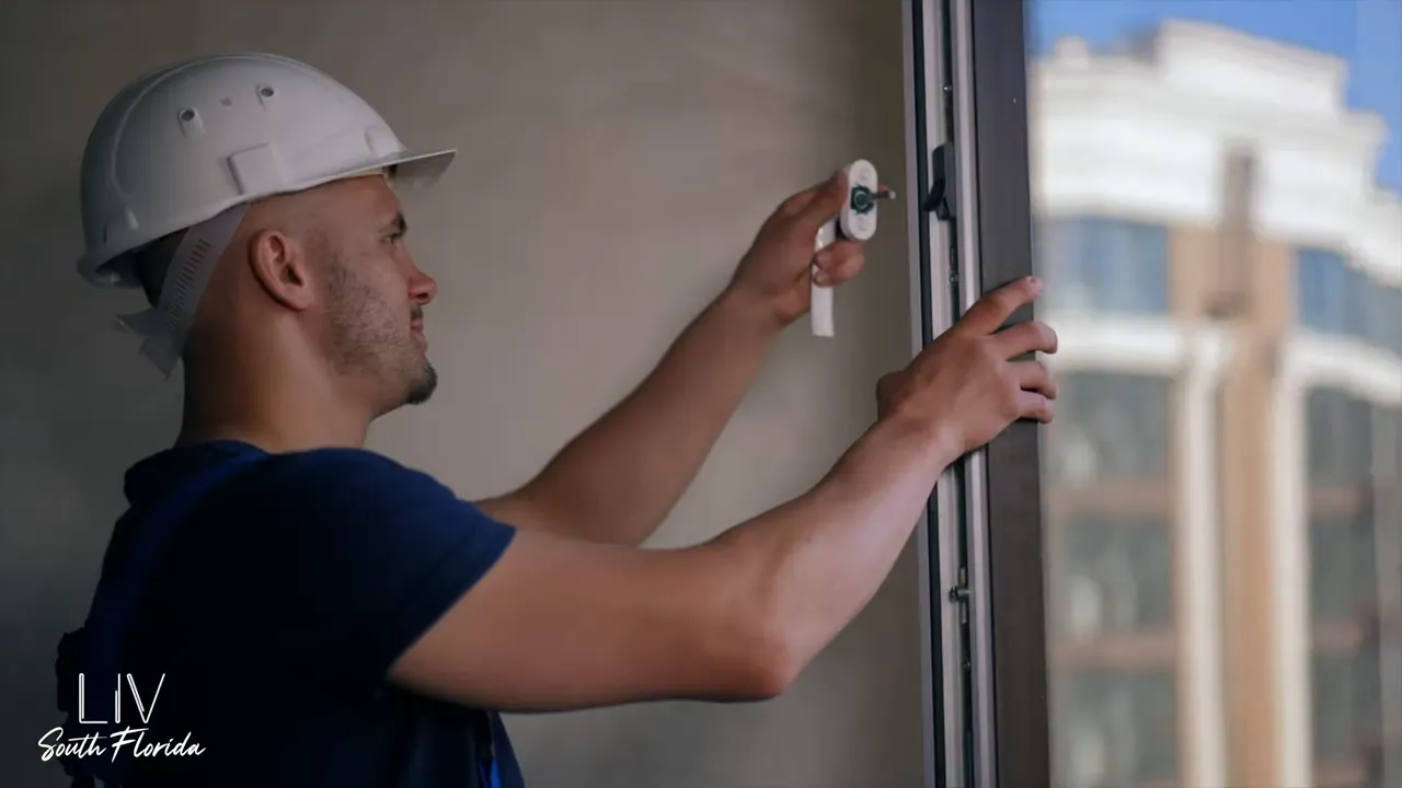 Impact window close-up showing multiple panes