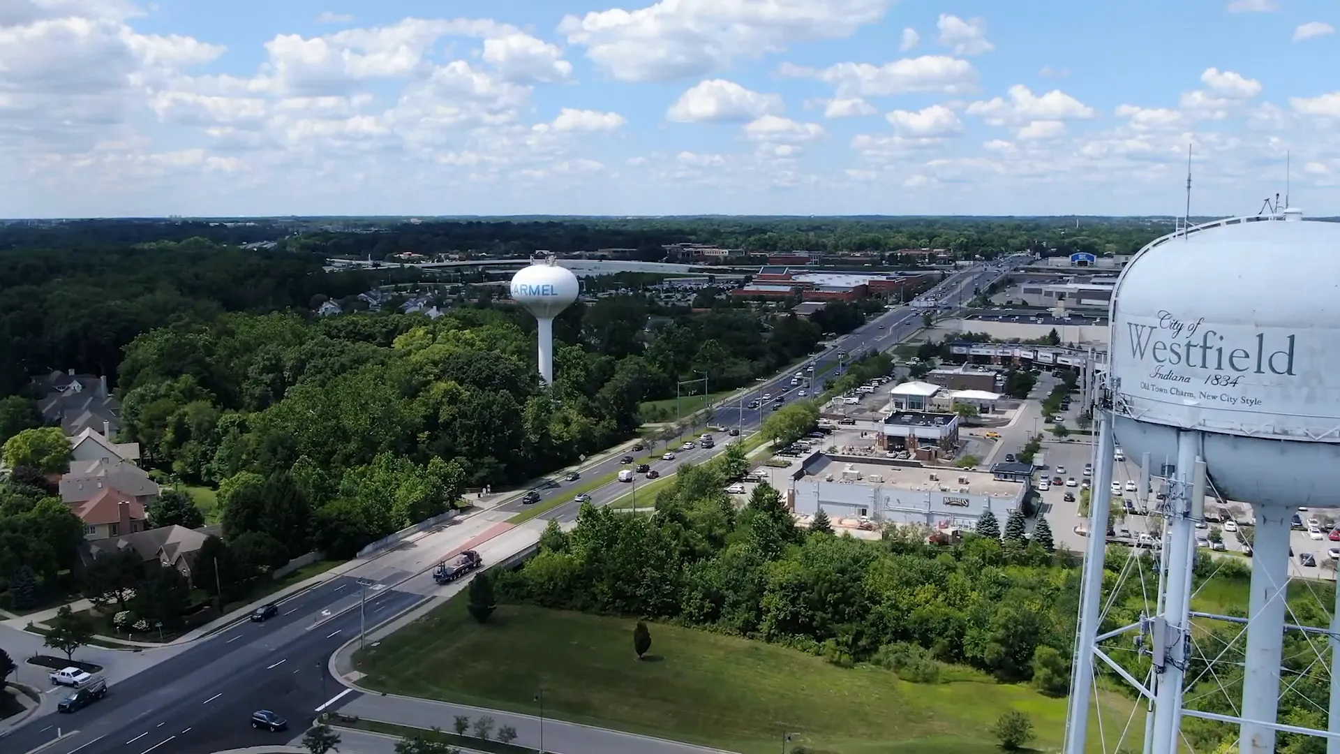 View of Westfield from Carmel showing open land