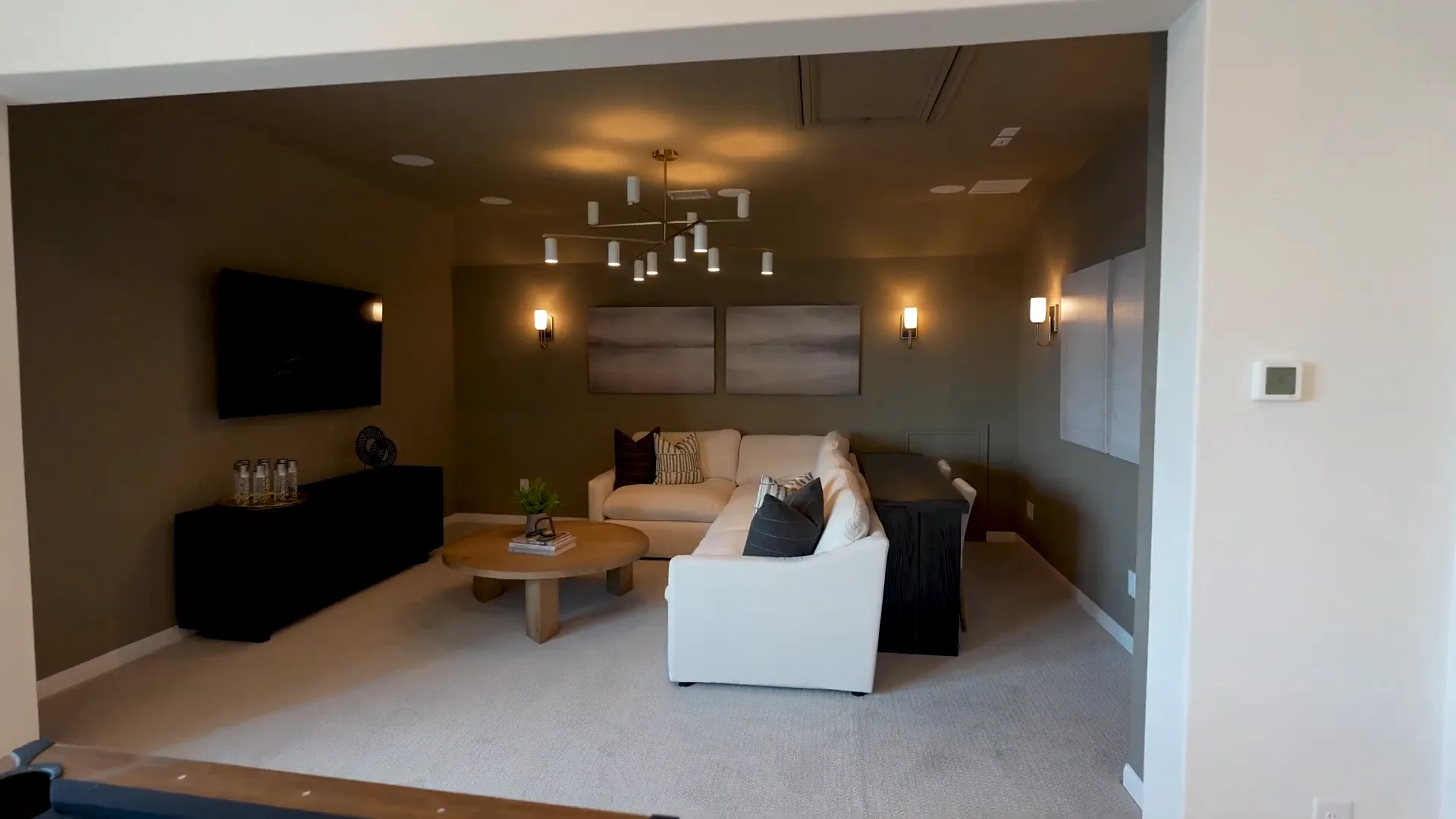 Media room upstairs with option for doors