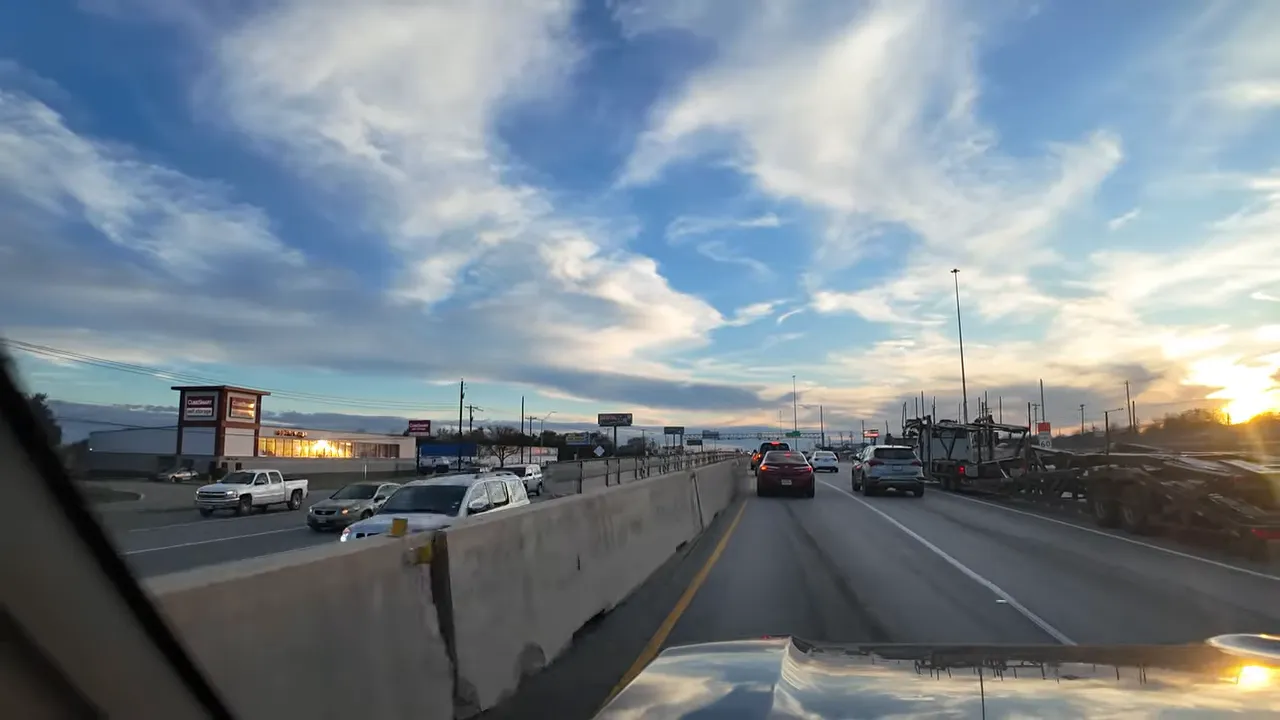 Vehicles on an Austin-area highway during heavy traffic