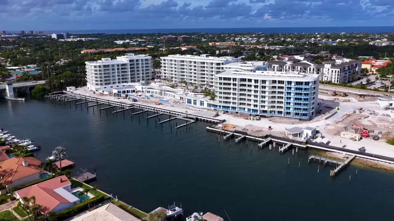 Waterfront development and marina slips in Palm Beach Gardens