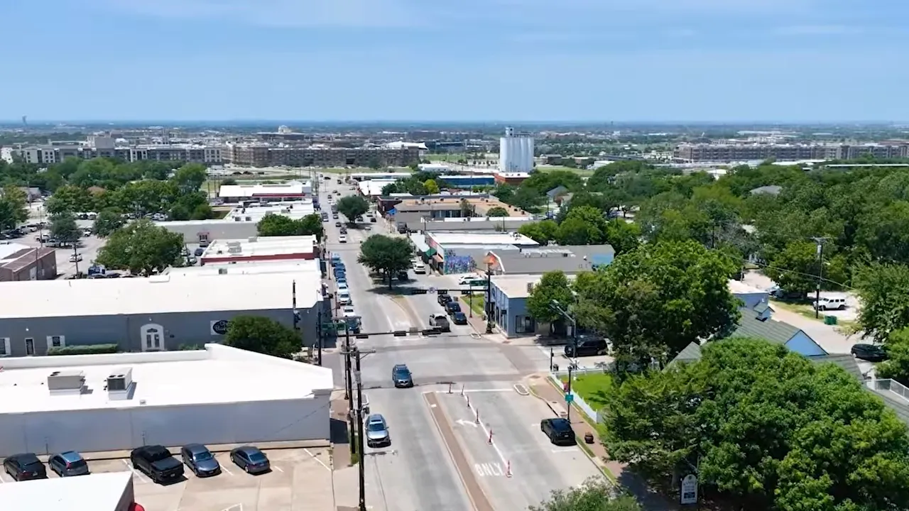Aerial view of a major roadway