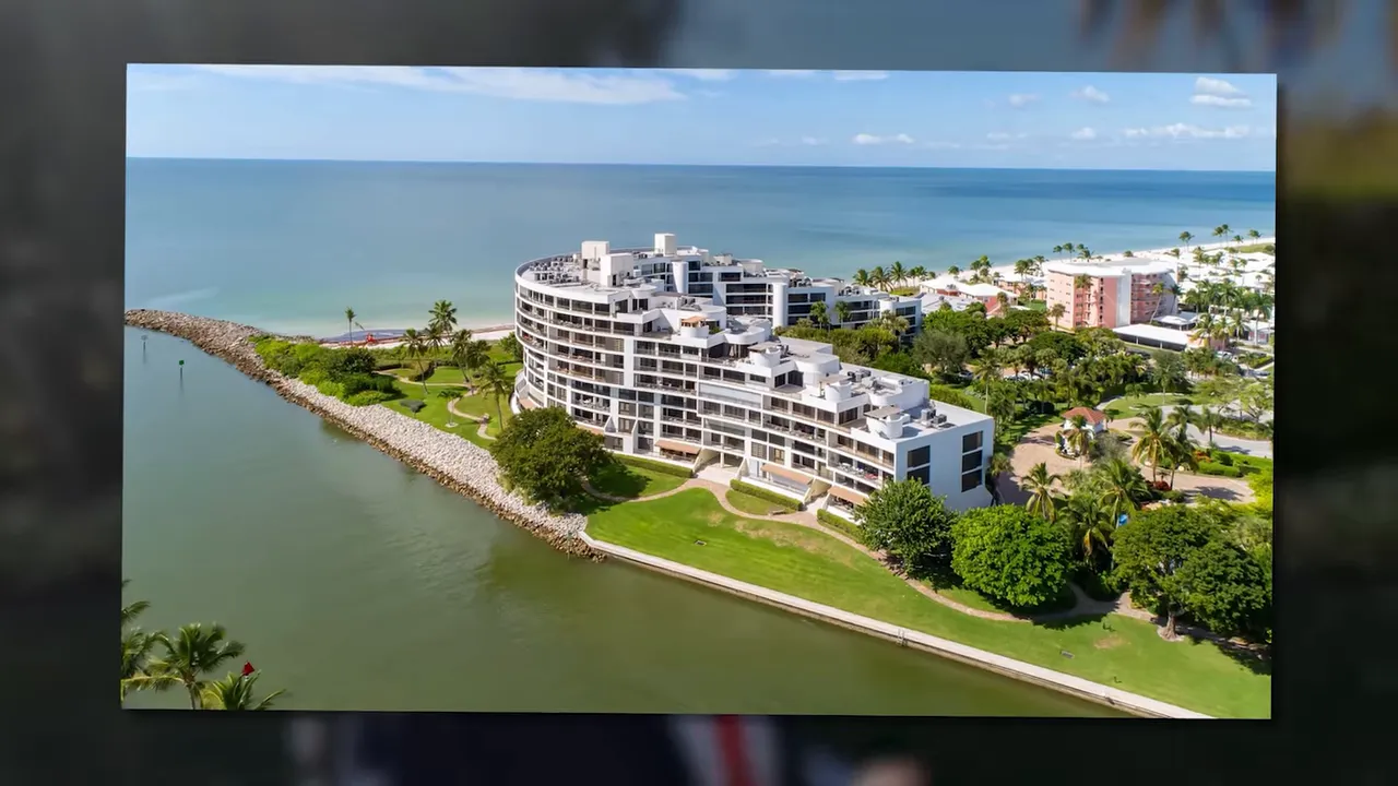 Real estate guide speaking outdoors in Park Shore and the Moorings near Naples, Florida