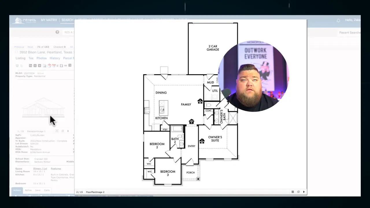 Floor plan drawing with bedrooms and open living areas