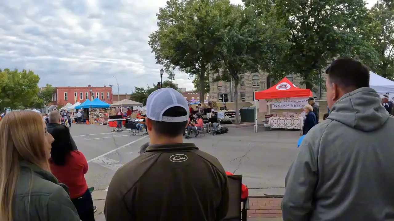 Festival event on the street near the courthouse in downtown Warrensburg, Missouri