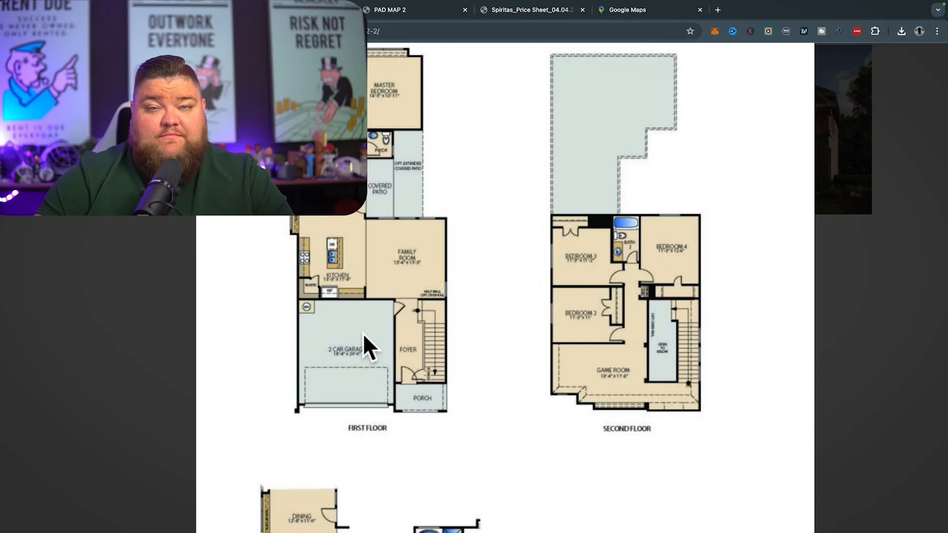 Floor plan layout of four-bedroom home with front entry garage at The Reserve at Spiritas Ranch